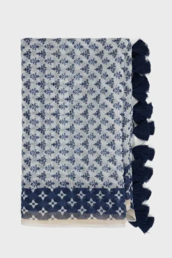Foulard En Soie A Pompons Indigo - Pauline<Gerard Darel Online