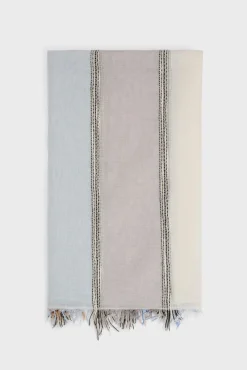 Foulard Fines Rayures Bleu Grise - Phylisse<Gerard Darel Discount