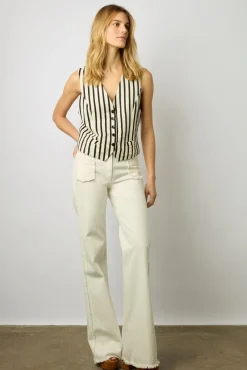 Gilet De Tailleur Raye Naturel - Basma<Gerard Darel Online