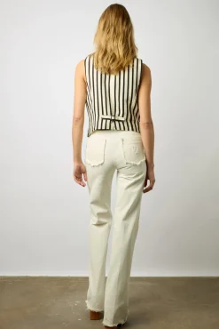 Gilet De Tailleur Raye Naturel - Basma<Gerard Darel Online