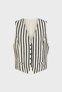 Gilet De Tailleur Raye Naturel - Basma<Gerard Darel Online