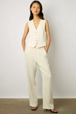 Gilet De Tailleur Uni Ecru - Brasia<Gerard Darel New