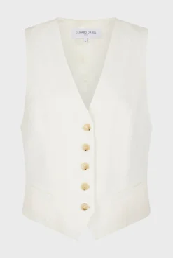 Gilet De Tailleur Uni Ecru - Brasia<Gerard Darel New