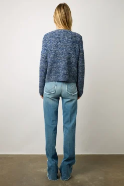 Gilet En Coton Tweed Marine - Liliana<Gerard Darel Outlet