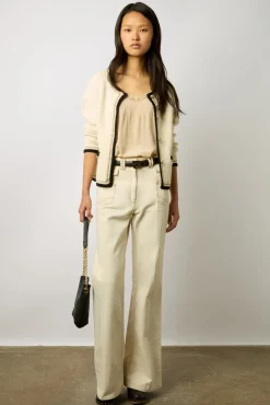 Gilet En Crochet Effet Tweed Ecru - Loeve<Gerard Darel Hot