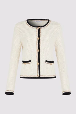 Gilet En Crochet Effet Tweed Ecru - Loeve<Gerard Darel Hot