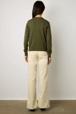Gilet En Laine Merinos Kaki - Lyane<Gerard Darel Clearance
