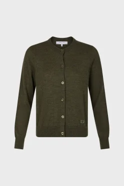 Gilet En Laine Merinos Kaki - Lyane<Gerard Darel Clearance