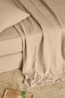 Grand Drap Plat En Lin Lave - Brun Clair<Gerard Darel New