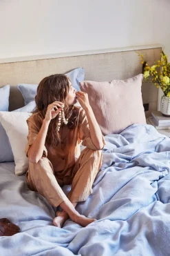 Housse De Couette En Lin Lave - Bleu Du Ciel<Gerard Darel Best