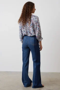 Jean Flare Bicolore Bleu - Anna<Gerard Darel Clearance