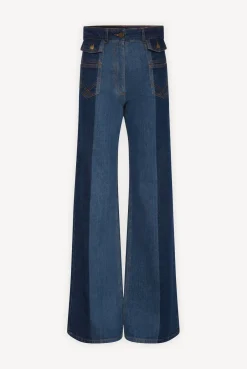 Jean Flare Bicolore Bleu - Anna<Gerard Darel Clearance