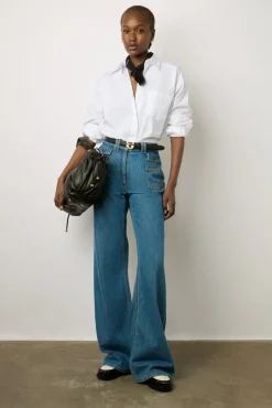 Jean Flare Taille Haute Bleu - Anna<Gerard Darel Hot