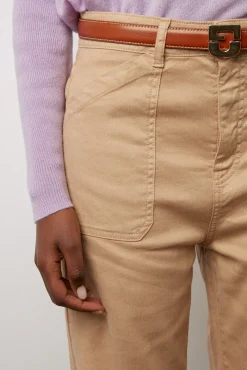 Jean Large Lin Et Coton Sable - Carance<Gerard Darel Best