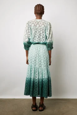 Jupe Broderie Tie & Dye Vert D'Eau - Derine<Gerard Darel Discount