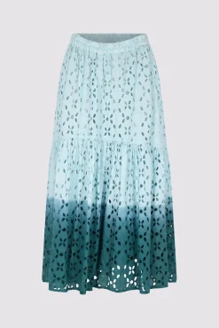 Jupe Broderie Tie & Dye Vert D'Eau - Derine<Gerard Darel Discount