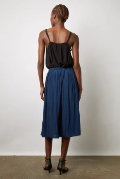 Jupe Courte En Satin Plisse Encre - Dinah<Gerard Darel Outlet