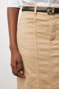Jupe Droite En Lin Et Coton Sable - Dorys<Gerard Darel Outlet