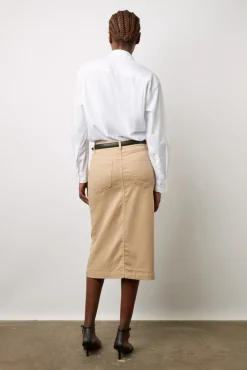 Jupe Droite En Lin Et Coton Sable - Dorys<Gerard Darel Outlet