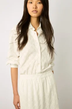 Jupe Longue Blanche Brodee Blanc - Brooke<Gerard Darel Sale