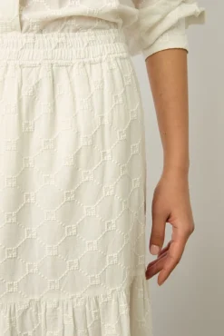 Jupe Longue Blanche Brodee Blanc - Brooke<Gerard Darel Sale