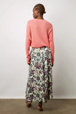 Jupe Midi A Grandes Fleurs Ecru - Debra<Gerard Darel Best