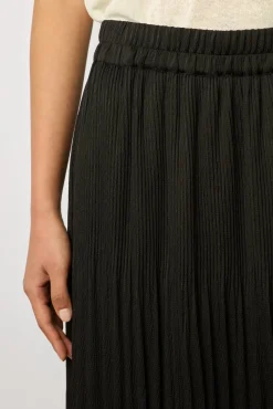 Jupe Midi En Satin Ondule Noir - Delhia<Gerard Darel Fashion
