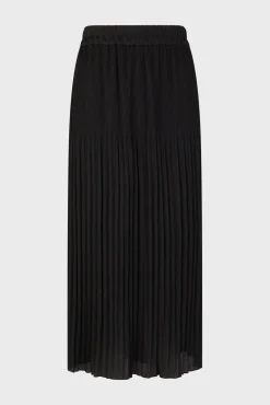 Jupe Midi En Satin Ondule Noir - Delhia<Gerard Darel Fashion