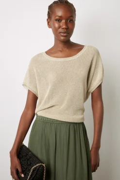 Jupe Midi En Satin Plisse Kaki - Denisa<Gerard Darel Clearance