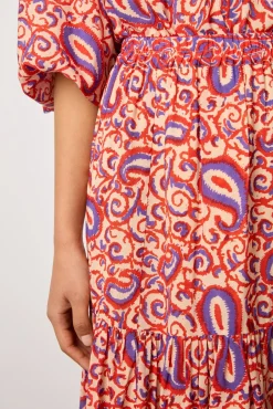 Jupe Midi Fluide Imprimee Nude - Damya<Gerard Darel New