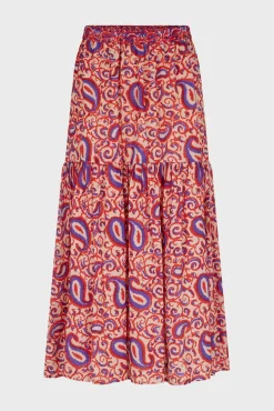 Jupe Midi Fluide Imprimee Nude - Damya<Gerard Darel New