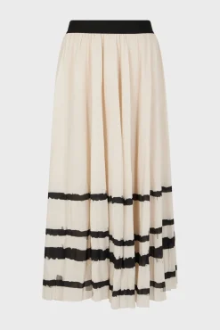 Jupe Midi Plissee Rayees Ecru - Dalille<Gerard Darel Fashion