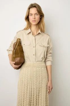 Jupe Mi-Longue En Crochet Naturel - Dania<Gerard Darel Clearance