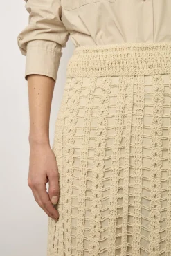 Jupe Mi-Longue En Crochet Naturel - Dania<Gerard Darel Clearance