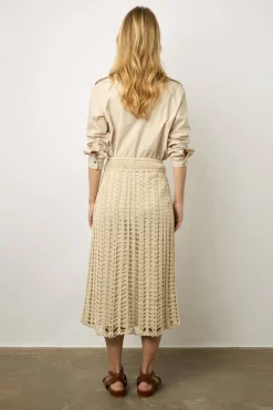 Jupe Mi-Longue En Crochet Naturel - Dania<Gerard Darel Clearance