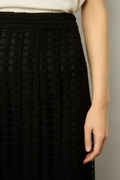 Jupe Mi-Longue En Crochet Noir - Dania<Gerard Darel Best