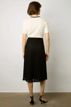 Jupe Mi-Longue En Crochet Noir - Dania<Gerard Darel Best