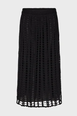 Jupe Mi-Longue En Crochet Noir - Dania<Gerard Darel Best