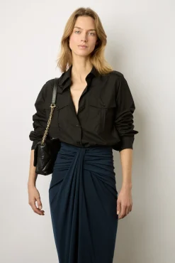Jupe Mi-Longue En Jersey Marine - Doline<Gerard Darel Outlet