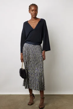 Jupe Plissee Imprimee Encre - Damille<Gerard Darel New