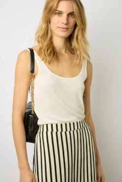 Jupe Rayee Noir Et Blanc Naturel - Danita<Gerard Darel New