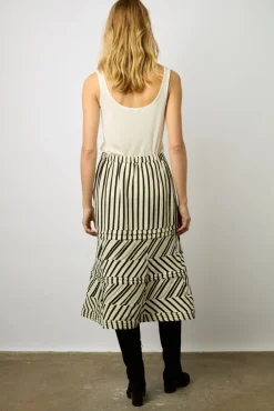 Jupe Rayee Noir Et Blanc Naturel - Danita<Gerard Darel New