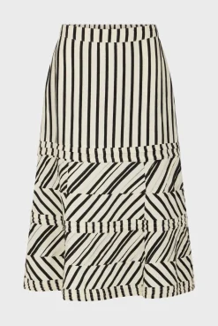 Jupe Rayee Noir Et Blanc Naturel - Danita<Gerard Darel New