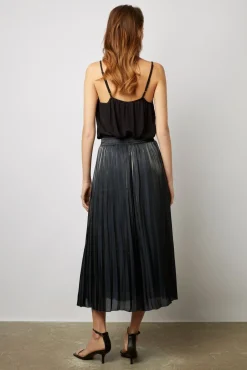 Jupe Satinee Plissee Marine - Dekra<Gerard Darel Discount