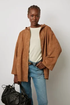 Manteau A Capuche Cuir Cigare - Jenifer<Gerard Darel Discount
