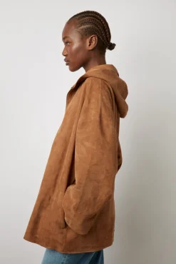 Manteau A Capuche Cuir Cigare - Jenifer<Gerard Darel Discount