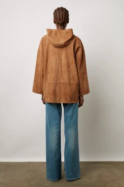 Manteau A Capuche Cuir Cigare - Jenifer<Gerard Darel Discount