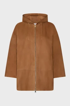 Manteau A Capuche Cuir Cigare - Jenifer<Gerard Darel Discount