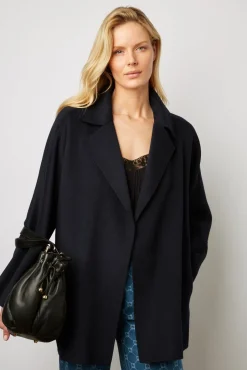 Manteau Court En Laine Fine Marine - Noranne<Gerard Darel Hot