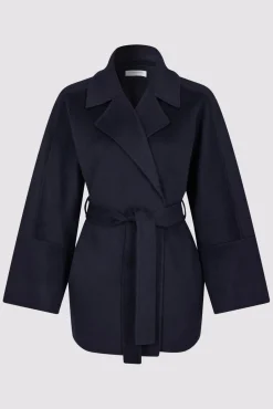 Manteau Court En Laine Fine Marine - Noranne<Gerard Darel Hot